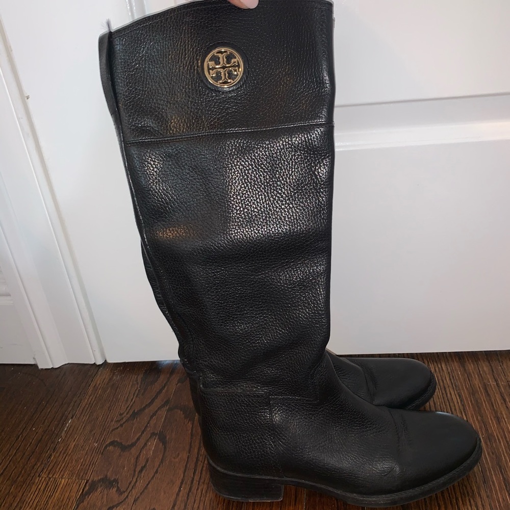 Tory Burch black leather riding boots